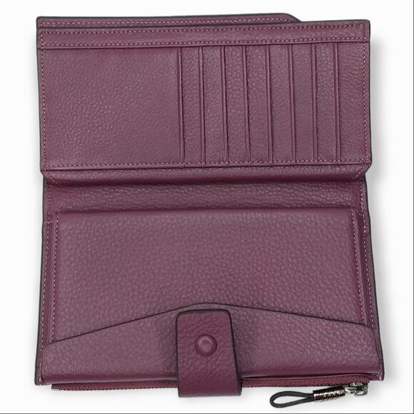 Itslife Bifold Wallet Purple Pebbled Leather RFID Large Capacity Multi Pockets - Picture 9 of 14